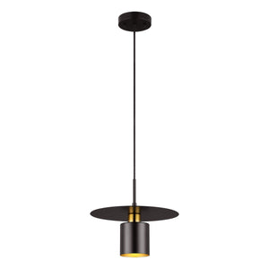 Safavieh Mynoby, 11.75 Inch, Black/Brass, Iron Extendable Pendant Black / Brass Metal PND4155A