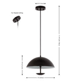 Safavieh Lybrin, 3 Light, 13 Inch, Black, Iron Extendable Pendant Black Metal PND4156A