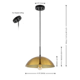 Safavieh Jorden, 14 Inch, Brass/Black, Iron Pendant Brass / Black Metal PND4157A