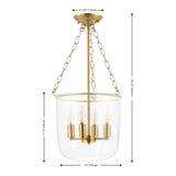 Safavieh Dahye 4 Lt 13 Inch Pendant Clear / Brass Metal PND4159A