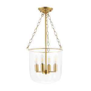 Safavieh Dahye 4 Lt 13 Inch Pendant Clear / Brass Metal PND4159A