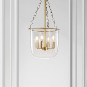 Safavieh Dahye 4 Lt 13 Inch Pendant Clear / Brass Metal PND4159A