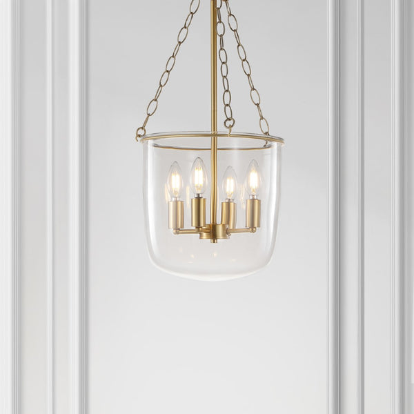 Safavieh Dahye 4 Lt 13 Inch Pendant Clear / Brass Metal PND4159A