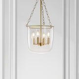 Safavieh Dahye 4 Lt 13 Inch Pendant Clear / Brass Metal PND4159A