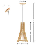 Safavieh Sonjay, 9.75 Inch, Natural, Mdf Wood/Iron Extendable Pendant Natural Wood PND4161A