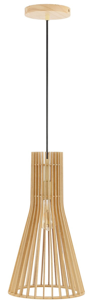 Safavieh Sonjay, 9.75 Inch, Natural, Mdf Wood/Iron Extendable Pendant Natural Wood PND4161A