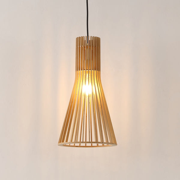 Safavieh Sonjay, 9.75 Inch, Natural, Mdf Wood/Iron Extendable Pendant Natural Wood PND4161A