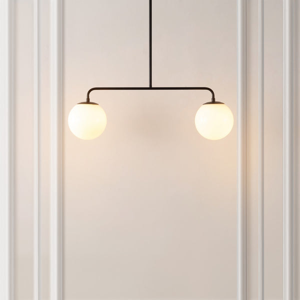 Safavieh Conyer, 2 Light, 29 Inch, Black, Iron/Glass Extendable Pendant Black Metal PND4166A