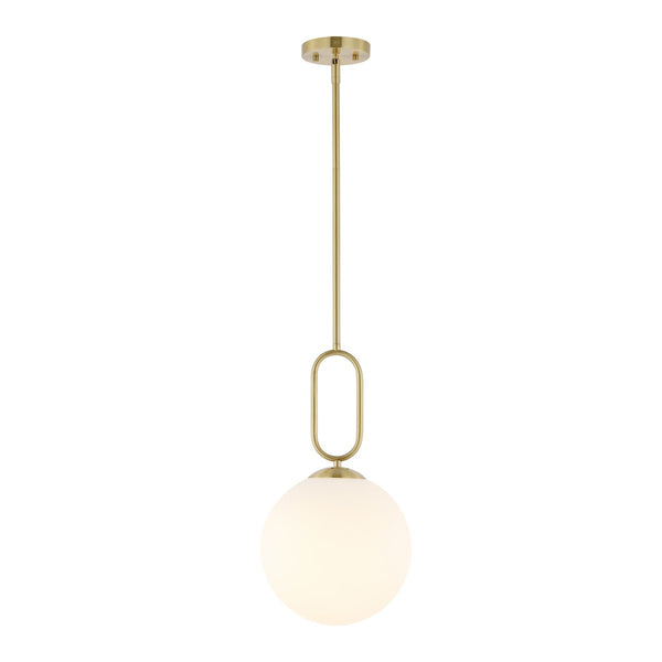 Safavieh Danva, 10 Inch, Brass, Iron/Glass Extendable Pendant Brass Metal / Glass PND4178A