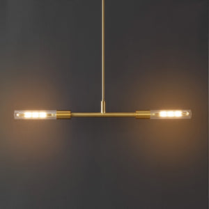 Safavieh Vasei, 2 Light, 34 Inch, Brass/Clear, Iron/Glass Extendable Pendant Brass / Clear PND4179A