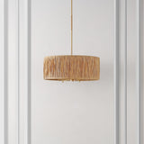 Safavieh Colessa, 5 Light, 24 Inch, Natural/Gold, Paper Lafite Grass/Iron Extendable Pendant Natural / Gold Paper PND4187A