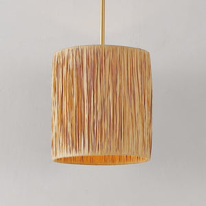 Safavieh Saija, 9 Inch, Light Natural/Gold, Paper Lafite Grass/Iron Extendable Pendant Natural / Gold Paper PND4189A