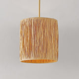 Safavieh Saija, 9 Inch, Light Natural/Gold, Paper Lafite Grass/Iron Extendable Pendant Natural / Gold Paper PND4189A