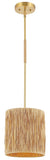 Safavieh Saija, 9 Inch, Light Natural/Gold, Paper Lafite Grass/Iron Extendable Pendant Natural / Gold Paper PND4189A