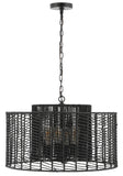 Safavieh Brynora, 4 Light, 25 Inch, Black, Paper Rope/Iron Extendable Pendant Black Paper PND4190B