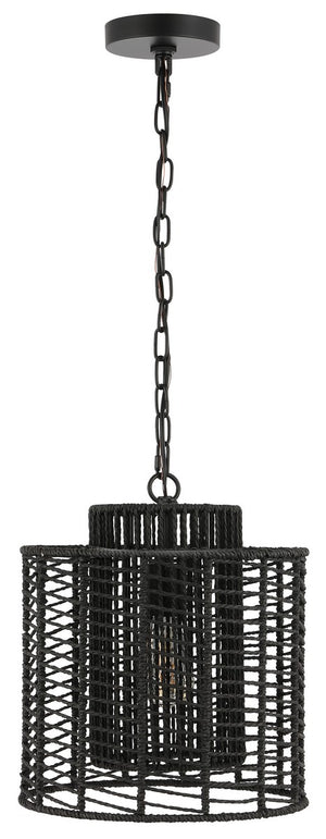Safavieh Ryoa, 12.25 Inch, Black, Paper Rope/Iron Extendable Pendant Black Paper PND4191B
