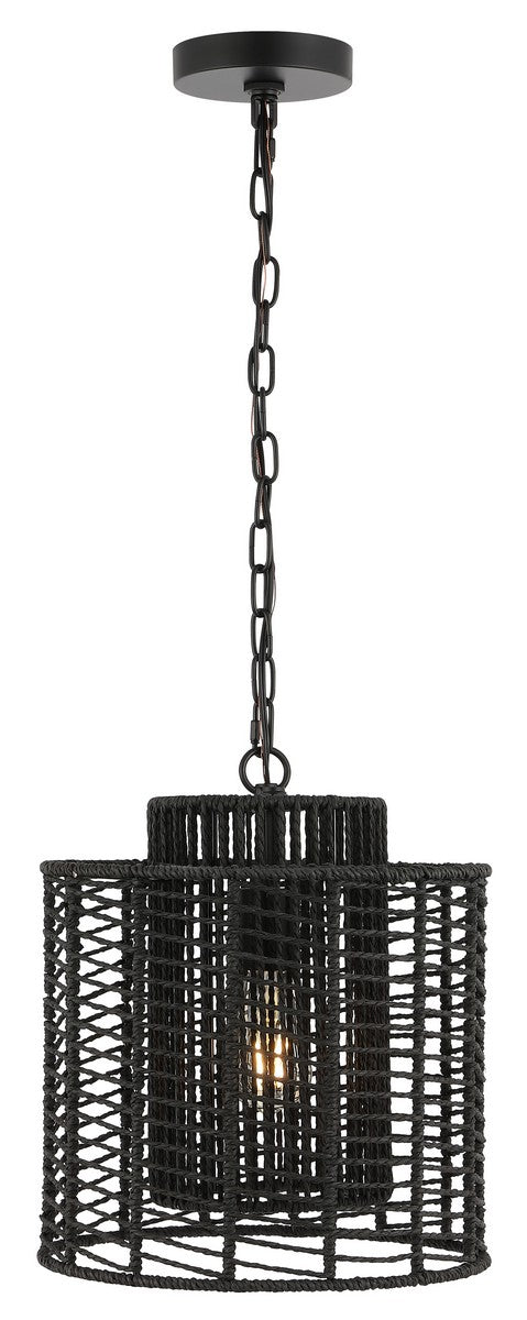 Safavieh Ryoa, 12.25 Inch, Black, Paper Rope/Iron Extendable Pendant Black Paper PND4191B