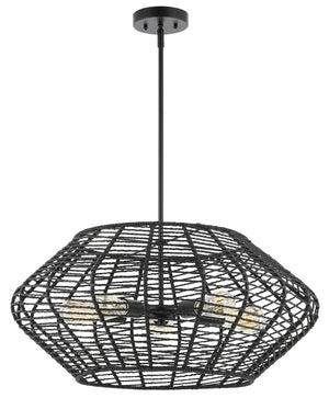 Safavieh Briza, 5 Light, 27.5 Inch, Black, Paper/Iron Extendable Pendant Black PND4192A