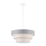 Safavieh Clelia, 20 Inch, Grey/White, Fabric/Iron Extendable Pendant Grey / White Fabric PND4212A