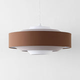 Safavieh Collelo, 20 Inch, Brown/Beige, Fabric/Iron Extendable Pendant​ Brown / Beige / White Fabric PND4214A