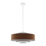 Safavieh Collelo, 20 Inch, Brown/Beige, Fabric/Iron Extendable Pendant​ Brown / Beige / White Fabric PND4214A