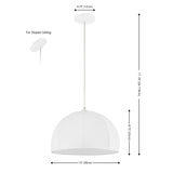 Safavieh Neami, 15 Inch, White, Fabric/Iron Extendable Pendant White Fabric PND4215A