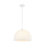 Safavieh Neami, 15 Inch, White, Fabric/Iron Extendable Pendant White Fabric PND4215A