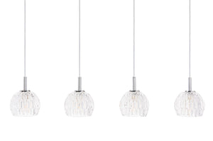 Lanson Pendant Light Fixture - Elegant Chrome & Crystal Design for Dining Room Illumination