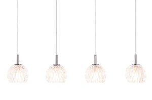 Lanson Pendant Light Fixture - Elegant Chrome & Crystal Design for Dining Room Illumination