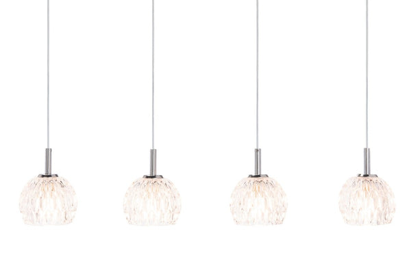 Lanson Pendant Light Fixture - Elegant Chrome & Crystal Design for Dining Room Illumination