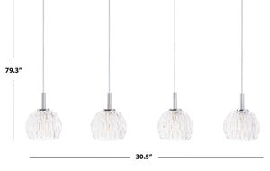 Lanson Pendant Light Fixture - Elegant Chrome & Crystal Design for Dining Room Illumination