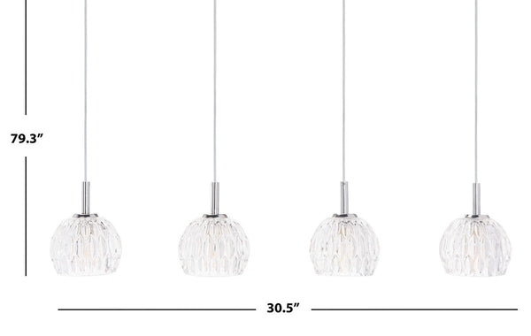 Lanson Pendant Light Fixture - Elegant Chrome & Crystal Design for Dining Room Illumination