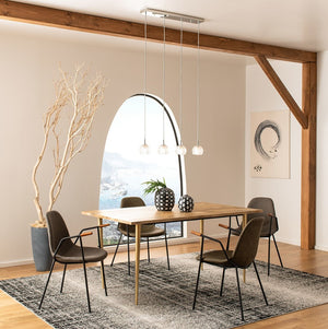 Lanson Pendant Light Fixture - Elegant Chrome & Crystal Design for Dining Room Illumination