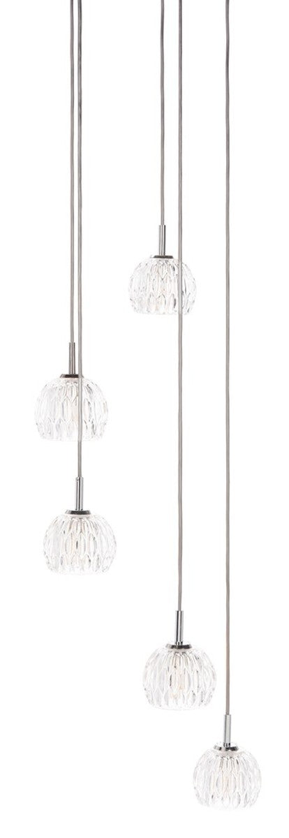 Daine Pendant Light - Contemporary Chrome & Crystal Fixture for Dining Room Elegance & Beauty