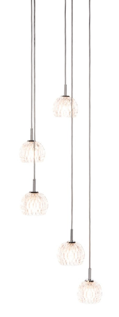 Daine Pendant Light - Contemporary Chrome & Crystal Fixture for Dining Room Elegance & Beauty