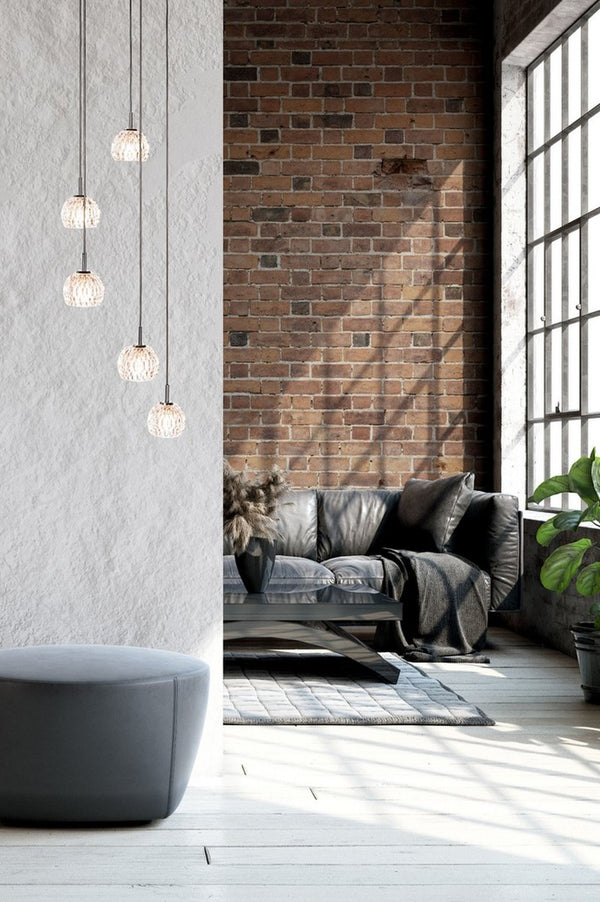 Daine Pendant Light - Contemporary Chrome & Crystal Fixture for Dining Room Elegance & Beauty