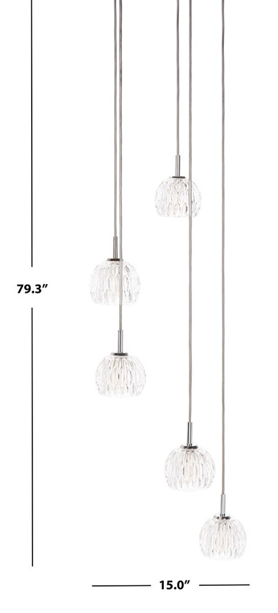 Daine Pendant Light - Contemporary Chrome & Crystal Fixture for Dining Room Elegance & Beauty