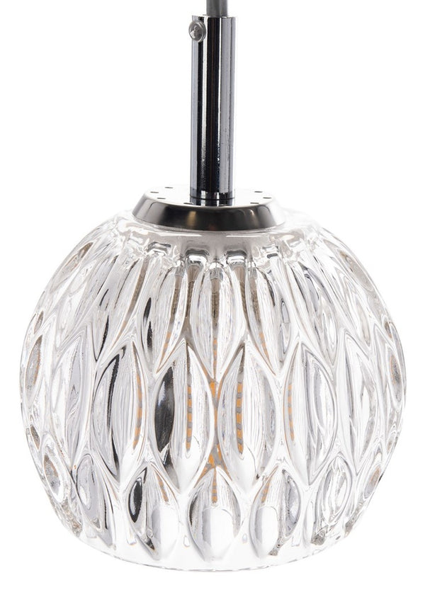 Daine Pendant Light - Contemporary Chrome & Crystal Fixture for Dining Room Elegance & Beauty