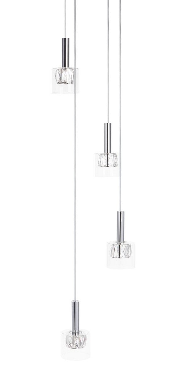 Eban Pendant Light - Luxurious Chrome & Clear Glass Design, Adjustable Height for Modern Spaces