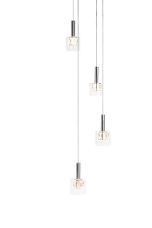 Eban Pendant Light - Luxurious Chrome & Clear Glass Design, Adjustable Height for Modern Spaces