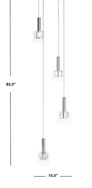 Eban Pendant Light - Luxurious Chrome & Clear Glass Design, Adjustable Height for Modern Spaces