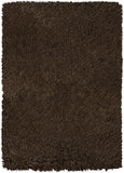 Chandra Rugs Poligan 100% Polyester Hand-Woven Contemporary Shag Rug Brown 9' x 13'