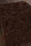 Chandra Rugs Poligan 100% Polyester Hand-Woven Contemporary Shag Rug Brown 9' x 13'