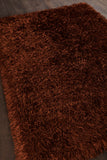 Chandra Rugs Poligan 100% Polyester Hand-Woven Contemporary Shag Rug Orange 9' x 13'