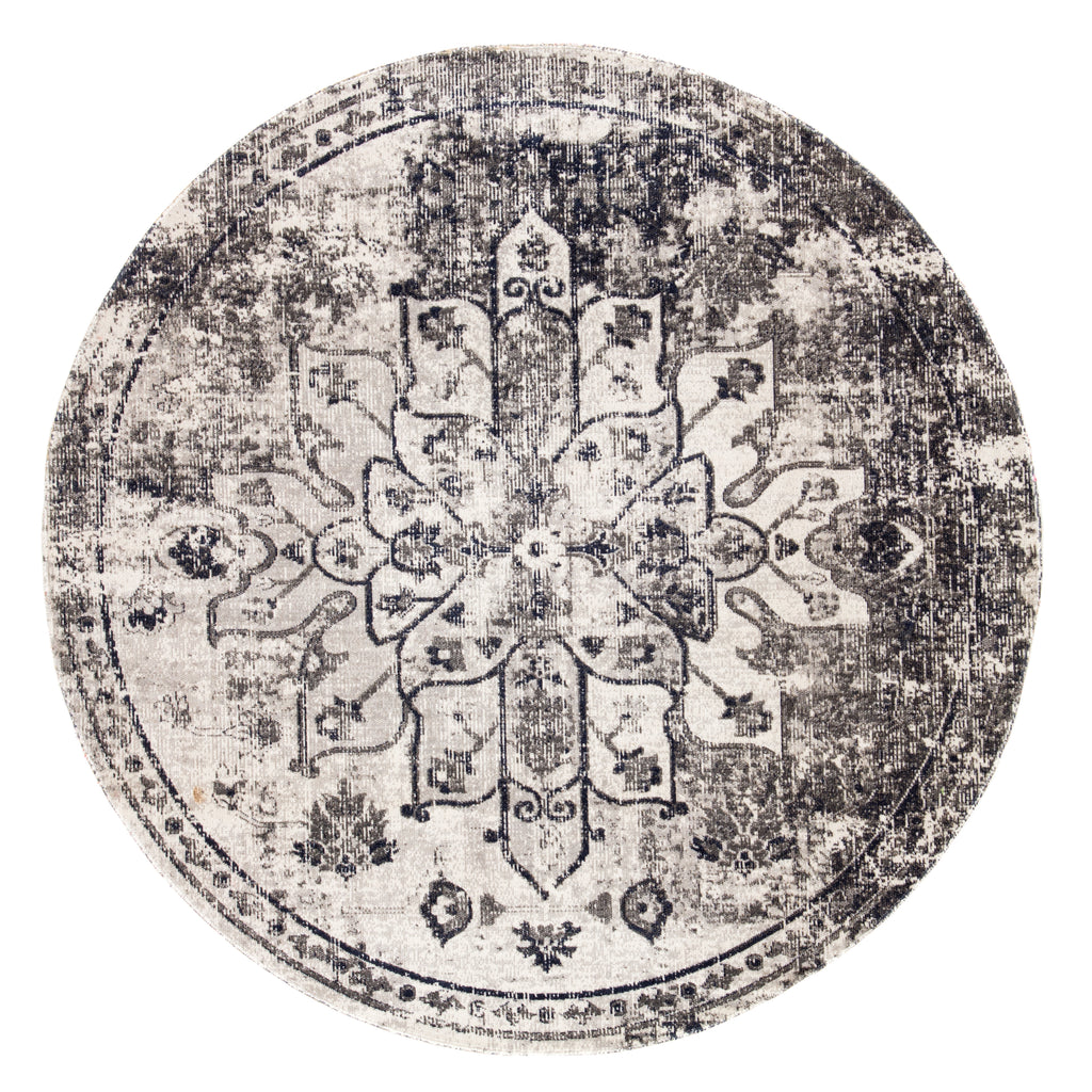 Jaipur Living Isolde Indoor/ Outdoor Medallion Gray/ Ivory Round Area Rug (5'11")