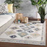 Jaipur Living Dez Indoor/ Outdoor Tribal Blue/ Yellow Area Rug (9'10"X14')