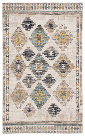 Jaipur Living Dez Indoor/ Outdoor Tribal Blue/ Yellow Area Rug (9'10"X14')