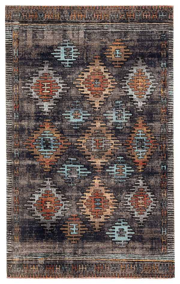 Jaipur Living Dez Indoor/ Outdoor Tribal Blue/ Orange Area Rug (9'10"X14')
