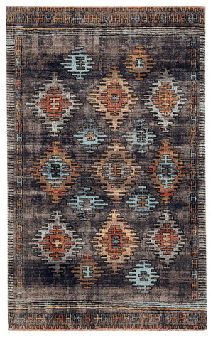 Jaipur Living Dez Indoor/ Outdoor Tribal Blue/ Orange Area Rug (9'10"X14')