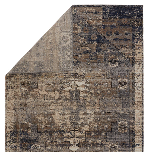 Jaipur Living Belfast Indoor/ Outdoor Medallion Taupe/ Dark Blue Area Rug (2'X3')